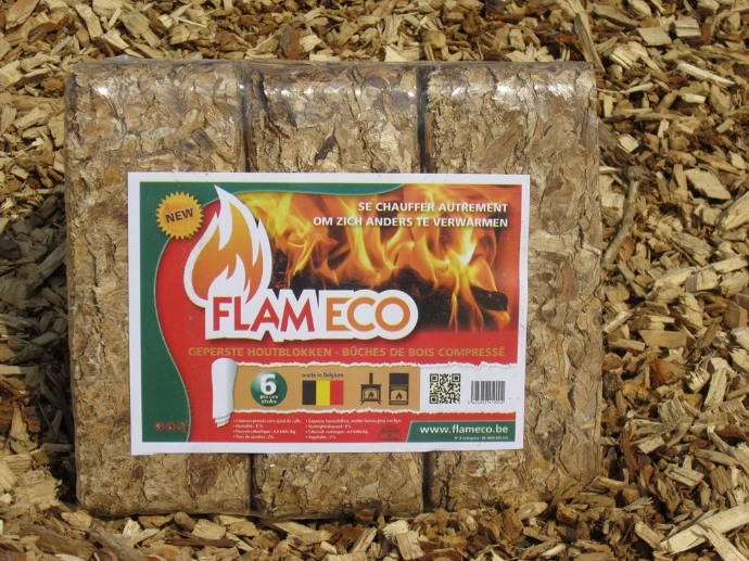 Briquettes emballées par 6