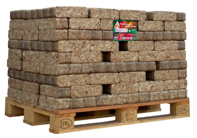 Demi-palette de briquettes en vrac
