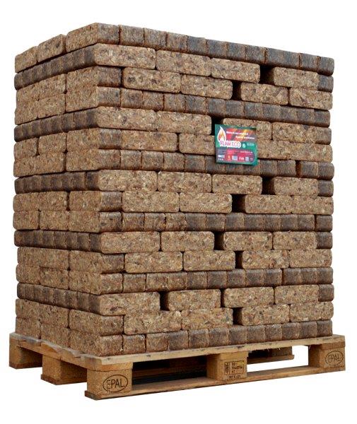 Palette de briquettes en vrac